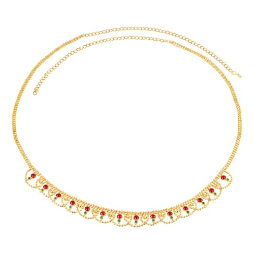 Image of Peora Gold Plated Bridal Jewellery Set with Kamarband Gift for Women Indian Traditional Ethnic Wedding