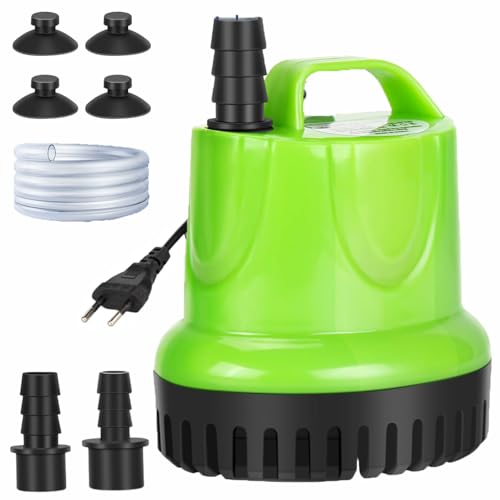 Mini Wasserpumpe 20W 1500L/H Tauchpumpe Klein mit 3 Düse & 1,5 m Schlauch, Ultra Leise Aquarium Pumpe Unterwasser, Springbrunnenpumpe, für Gärten, Aquarium, Teich, Brunnen(Grün) Mini Wasserpumpe 20W 1500L/H Tauchpumpe Klein mit 3 Düse & 1,5 m Schlauch, Ultra Leise Aquarium Pumpe Unterwasser, Springbrunnenpumpe, für Gärten, Aquarium, Teich, Brunnen(Grün)
