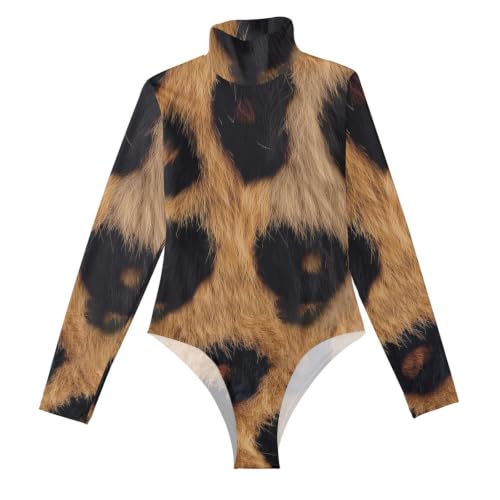 Traje de manga larga para mujer básico elástico color marrón