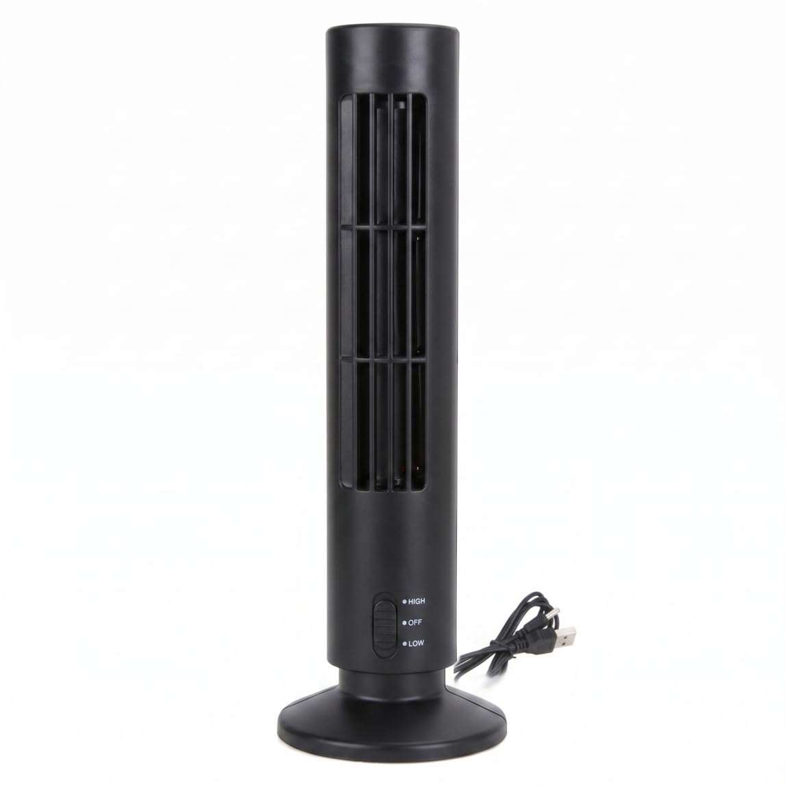 Vistnale Small Tower Fan|Small Tower Fan, Bladeless Mini With 2-speed Settings, Usb Fans That Blow Cold Air, Quiet Operation & Energy Efficient, Black (10.5x33cm)