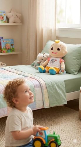 Image of Jay Franco Cocomelon Soft Plush Pillow Buddy, Kids Bedroom Character Pillow, Polyester, Green