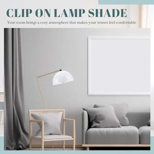 Image of Marsui 6 Pcs Clip on Dome Lamp Shade for A-type Bulb, 7 5 /8 inch Diameter x 4 1 /10 inch Height Ceiling Shade, Soft Glow Easy Clean Light Cover for Basement Hallway (Classic,Black Clip)