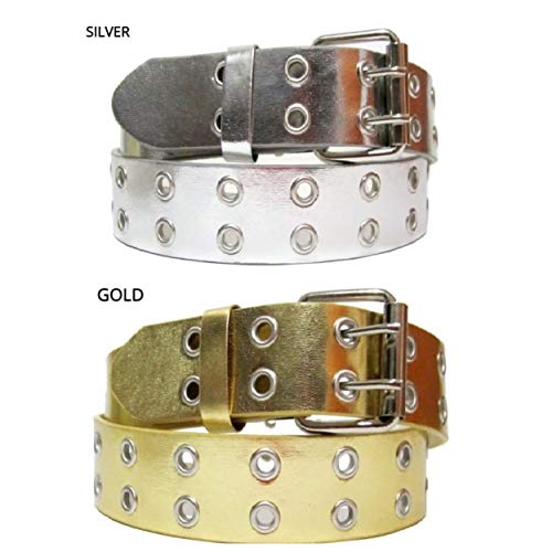 E.M.P EMP Unisex Bonded-leather Grommet 2-holes Belt Black Small4