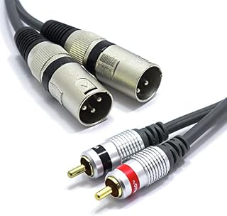 XLR Male to 2x RCA 3m Cable VITALCO 3 PIN Microphone to Twin RCA Lead