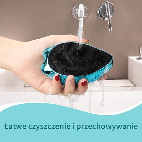 Pilnik do stóp, AnjoCare Nano Glass Środek do usuwania zrogowaciałego naskórka do suchej twardej skóry, Przenośny ręczny skrobak do stóp do grubej pękniętej pięty (niebieski)