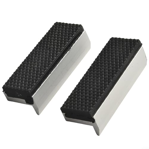 Jotekonoby Magnetic Protective Vice Jaw Covers with Rubber Padding for Bench Vise Metal Wood Plastic Tubing Threaded Items Drill Press Mill Clamp Protection(3inch)