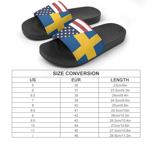U.S. Sweden Flag House Sandals Non-Slip Bathroom Slippers Beach Summer Shoes for Men Women2