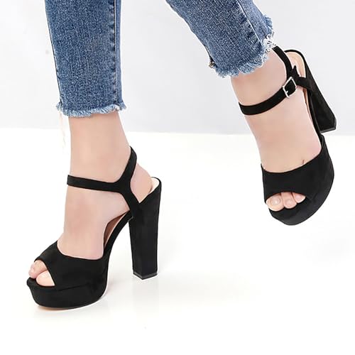 Women's Platform Ankle Strap Chunky High Heeled Sandals for Party Prom Wedding3