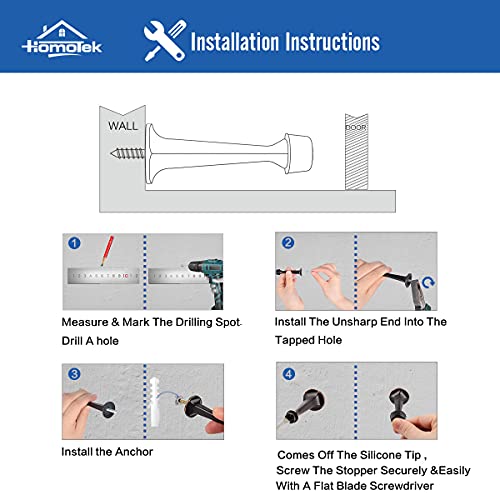 Homotek HH-XX-201 12 Pack Heavy Duty Solid Rigid Door Stop thumb #4