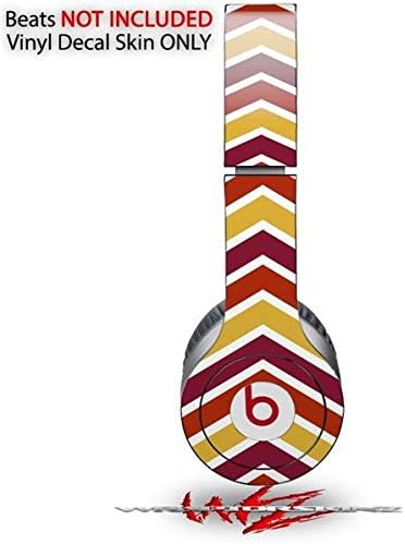 Skin Decal Wrap Works with Original Beats Solo HD Headphones Zig Zag Yellow Burgundy Orange Skin Only (Headphones NOT Included)