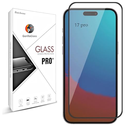 Image of BATCHONE Tempered Glass Screen Protector Compatible for B17 Pro (Black) with Edge to Edge Coverage and Easy Installation kit