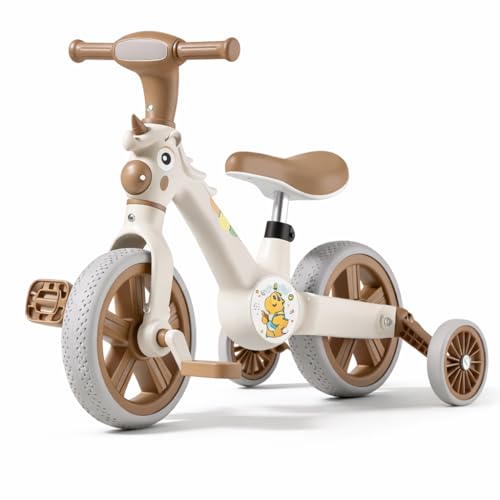 Image of 3 in 1 Convertible Kids Cycle | Tricycle & Balance Bike for Kids 2 to 5 Years | Baby Cycle with Removable Pedals, Foldable Support Wheels, Light & Music for Boys & Girls