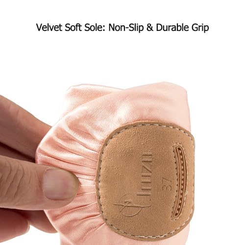 Ballet Shoes for Girls, Toddler Dance Slippers, Premium Satin Ballerina Yoga Flats for Toddler/Little Kid/Big Kid/Women/Boys Pink2