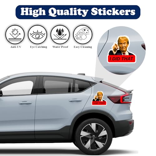 Azquest Donald Trump I Did That 10-Pieces Sticker 2"x1.7" Vinyl Bumper Sticker Decal for Political Friends Car Truck Window Refrigerator Laptop Car Magnet and Any Smooth Surface