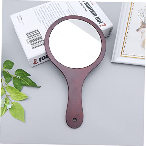Fomiyes 1Pc Mini Vanity Mirror Portable Mirror Travel Magnifying Mirror Mini Mirror Round Mirror Travel Mirror Wood Mirror Desk Small Mirror Hand Mirror Handle Mirror Miss Handheld Wooden #TOP4
