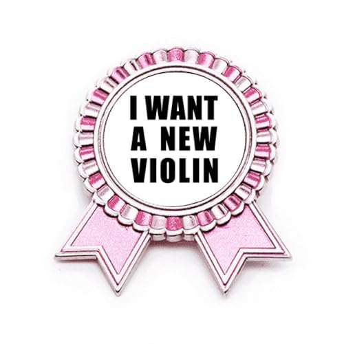 Broche Violon Rose en Métal Style Art Déco aux Finitions Premium