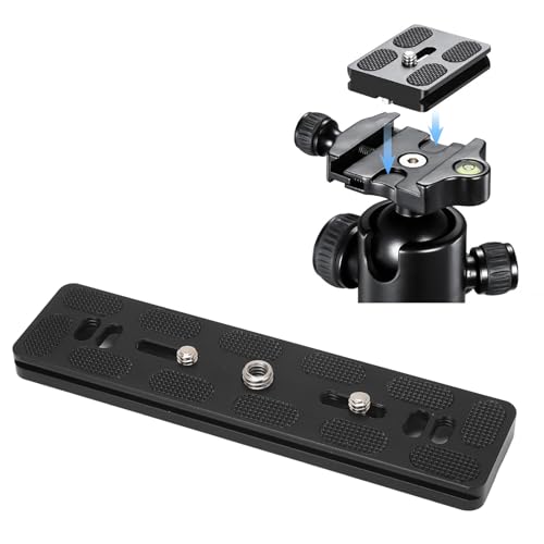 Image of C Plate 15cm, Mount QR Plate, Extended with 2x1 /4in 1x3 /8in Thread, Weight Aluminum y Tr QR for DSLR Cs and Video Equipment