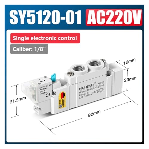 Distributeur pneumatique SY5120 résistant aux pannes de pression 220V