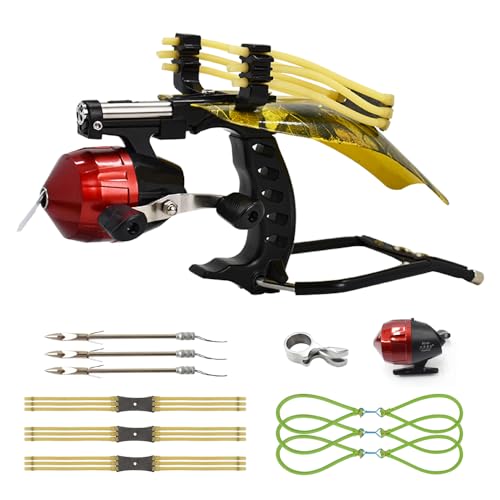 Runzkzy Hunting Slingshots for Adults, Detachable Metal Slingshot with Replacement Bands Tubular, Wrist Rocket Slingshot with Guard and Magnetic Wrist Rest for Outdoor Shooting Practice (Package C)