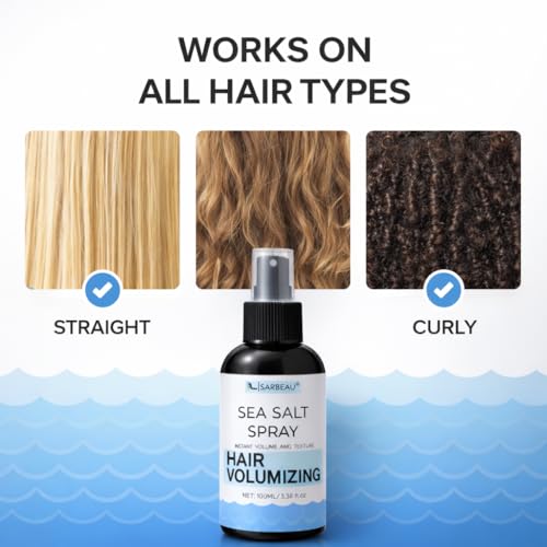 Image of Sea Salt Spray for Hair Styling and Volumizing | Texture Spray for Men & Women| Instant Volume & Natural Texture | Matte Finish, No Residue | Non-Sticky | Works on Straight, Wavy & Curly Hair (100ml) (1, 100ml)