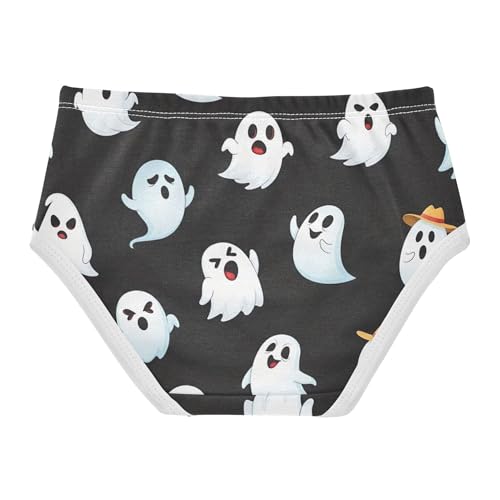 Cartoon Cute White Ghosts Black Panties for Girl Toddler Girls Underwear Cotton Print Briefs Girls Undies 2t2
