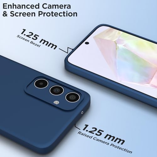 Image of Outlouders Back Cover for Samsung Galaxy A35 5G | Camera Protection | Durable Soft Matte Silicone Bumper Case (Blue)