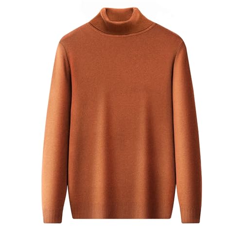 Men'S Turtleneck Long Sleeve Sweater Pullover Top Thick Casual Autumn and Winter Knitted Sweater3