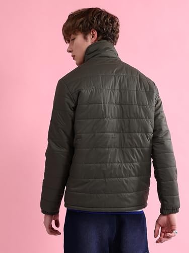 Image of The Indian Garage Co Men Regular Fit Solid Puffer Jackets
