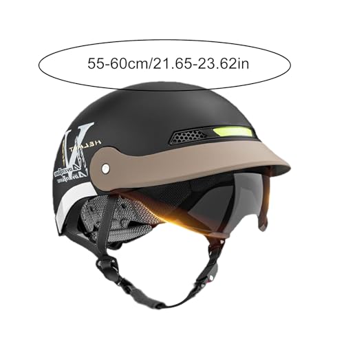 Casco de moto abierto con visera solar ligera para cruiser y scooter 2