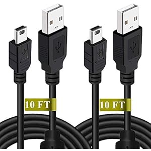 2 Pack 10ft PS3 Controller Charger Cable – Magnetic Ring Mini USB Data Charging Cord for PS Move Playstation 3 Wireless…