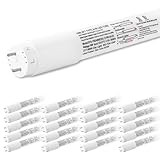 hykolity 20 Pack 4FT LED T8 Hybrid Type A+B Light Tube, 18W, Plug & Play or Ballast Bypass, Single-Ended OR Double-Ended, 5000K, 2400lm, Frosted Cover, T8 T10 T12 for G13, 120-277V, UL Listed