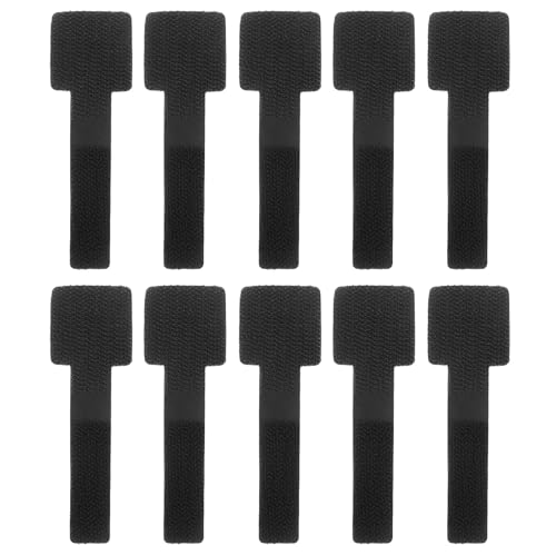 TEHAUX 10Pcs Black Hook and Loop Cord Ties Reusable Charger Cord Organizer Cable Management Fastener Straps for Desk and under Desk Cable Storage miniatura 1