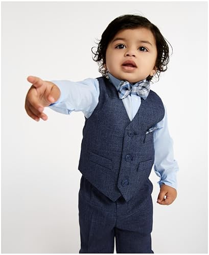 Image of Nautica Baby Boys 4-piece Suit Set with Dress Shirt, Vest, Pants, and Tie