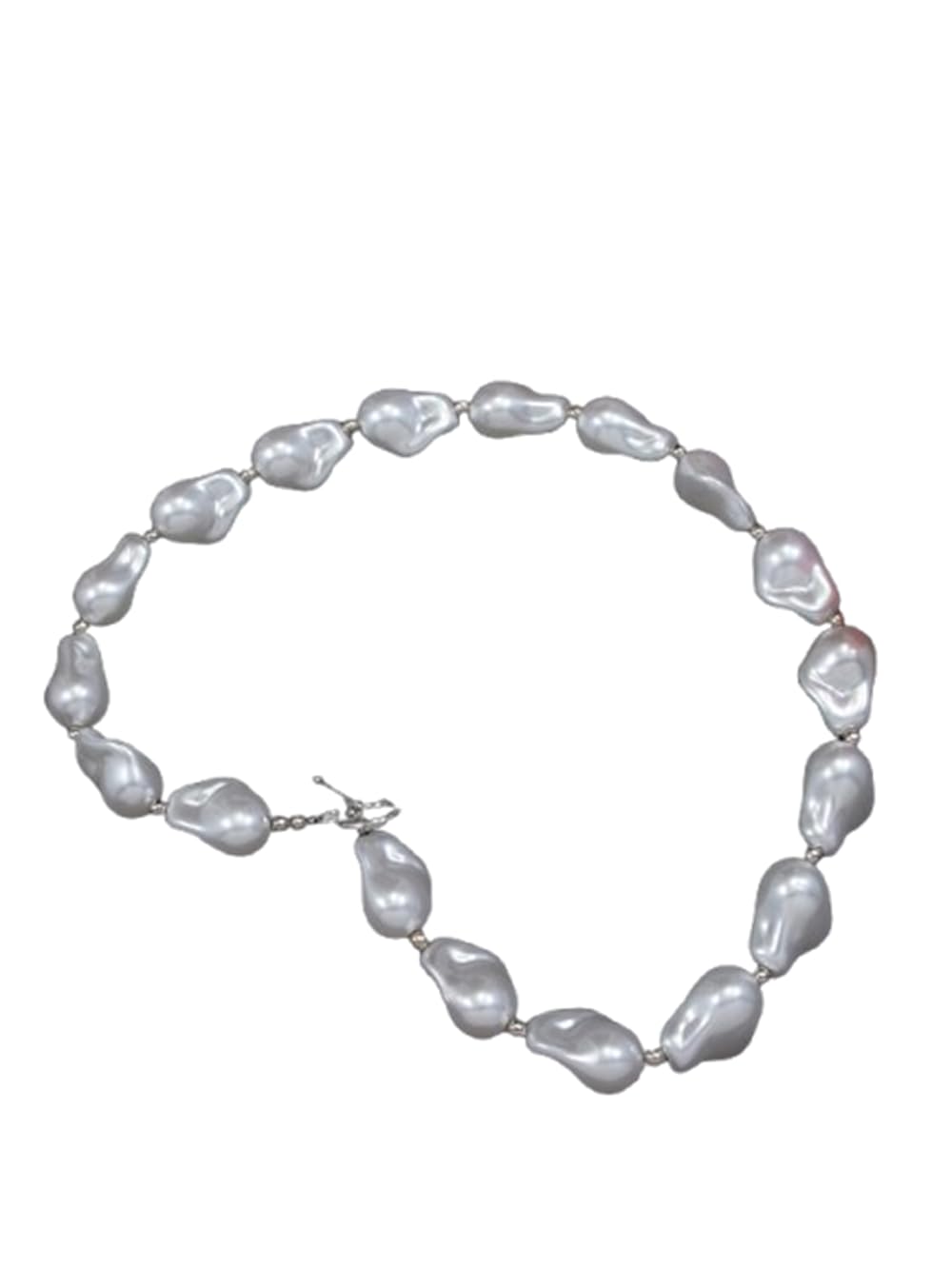 Irregular Baroque Pearl Necklace with OT Buckle For Women And Girls-image-21