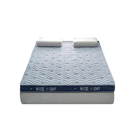 Colchón de látex natural, colchón doble, cubrecolchón de látex, colchón tamaño queen, perfecto for cama doble, resistente a la compresión, esponjoso y suave, de apoyo,(Gray,90*200*5cm/35.4*78.7*1.9in)