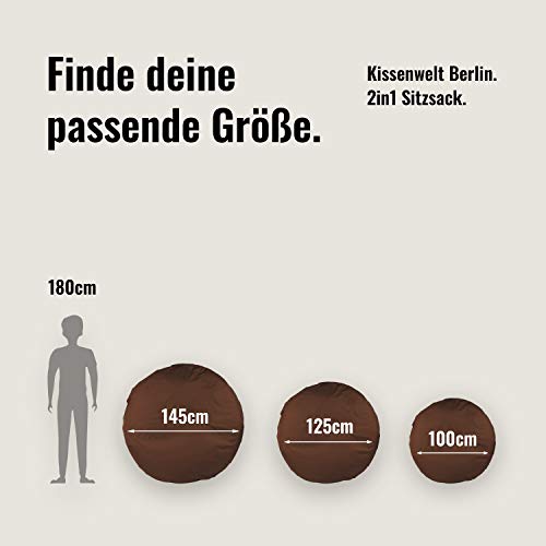 Kaba Sales 2 in 1 Sitzsack Bodenkissen Outdoor Indoor Kinder Yogakissen (Durchmesser 125 cm, Brown) – Bild 7