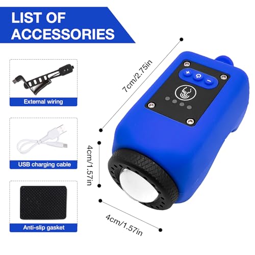 Woyuosn Bike Horn, Bicycle Horn with Large Range Floodlight, Cozy Loft, IPX5 Waterproof with USB Rechargeable Bike Electronic Horn (Blue) by Woyuosn - Used condition - Image 8