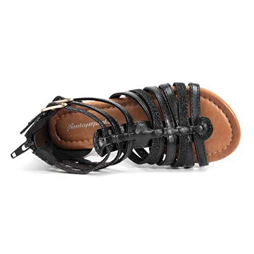 Image of FUNKYMONKEY Girls Gladiator Strap Sandals Flat Thong Cross Strappy Sandals