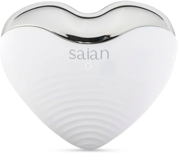Saian Pure Love Ultrasonic Silicone Facial Cleansing Brush - Sonic Electric Face Scrubber Tool for Skin Cleaning - Waterproof Handheld Cleanser with Intensity Control for Shower and Sink Use Routine