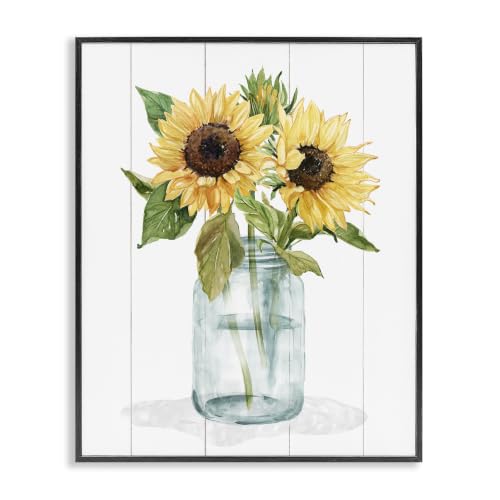 Sunflowers Country Jar Floral, 11 x 14 Inch Framed Giclée Print