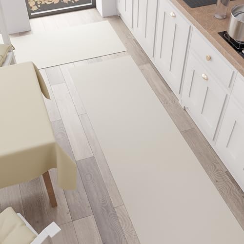 Tapis de cuisine lavable long grand format couleur unie - 3