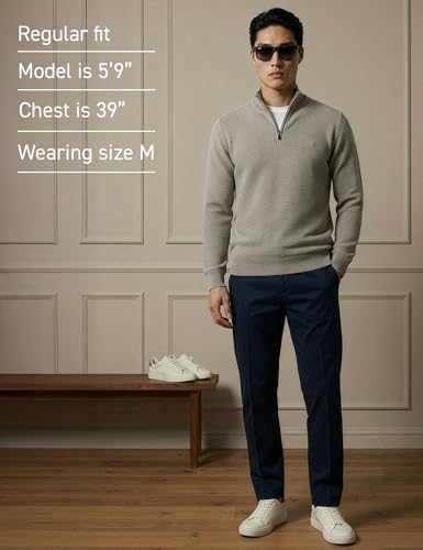 Image of DAMENSCH ReNEWd Soft Ribbed Texture, Strong Durable Fabric, Dyes Ottoman Half-Zip Sweatshirts