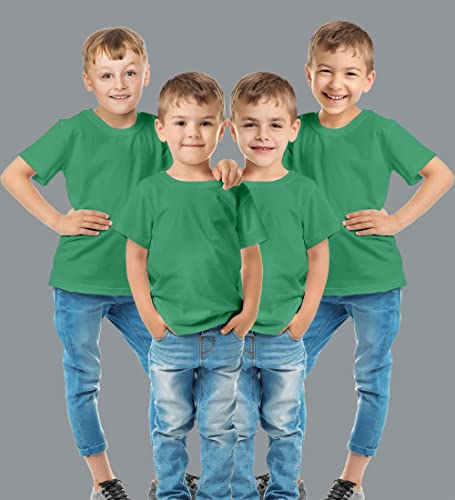Image of Hangout Hub HH87 Tshirt for Boy's | Regular Fit | Super Combed Cotton Kids T-Shirt | Solid Plain Tees | Round Neck T Shirt | Half Sleeves |Pack of 2 | 3 | 4 | 5 |6
