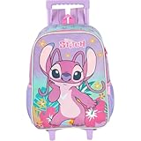 Mochila Infantil, Luxcel, com Rodinha, Stitch, Roxa, G