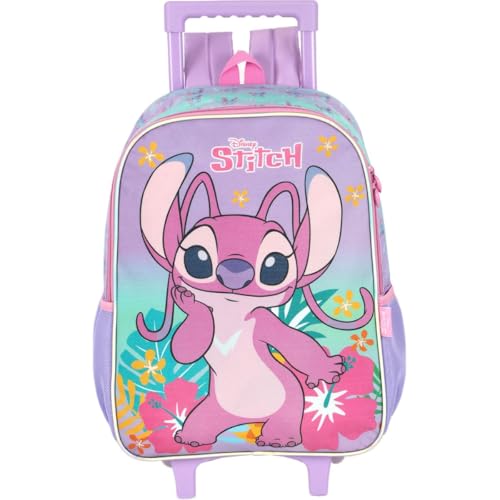 Mochila Infantil, Luxcel, com Rodinha, Stitch, Roxa, G