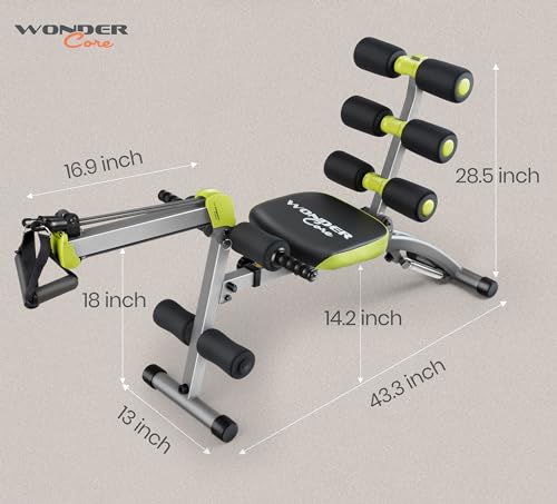 Wonder Core 2 - 12 in 1 Exercise Machine - Built in Twisting Seat and Rower for At Home Gym Workouts - Core Strength Training - Tone Tighten and Sculpt Abs - Grey - Image 7