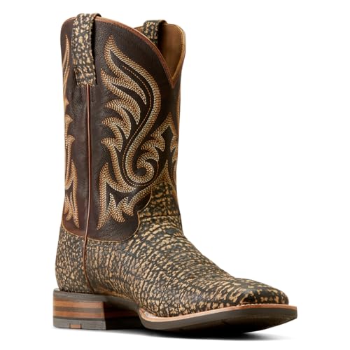 Ariat Mens Cattle Call Embroidered Square Toe Pull On Casual Boots Mid Calf - Brown4