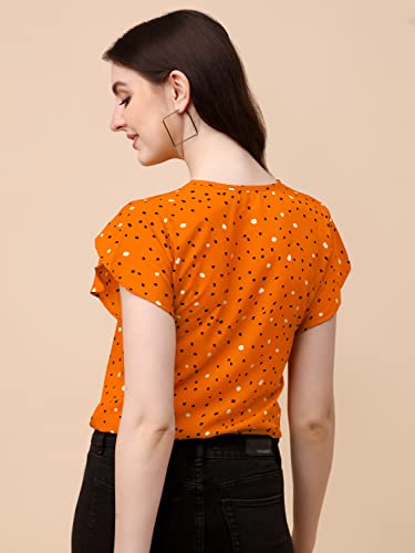 Image of Wedani Women's Casual Short Sleeves Round Neck Foral Regular Fit Top