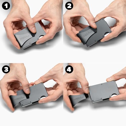 American Flag Wallet Engraved Metal Cardholder/WITH REMOVABLE Money Clip for Men with RFID Blocking - Slim, Stylish, and Secure Credit Card Holder (Red, White, Blue)2