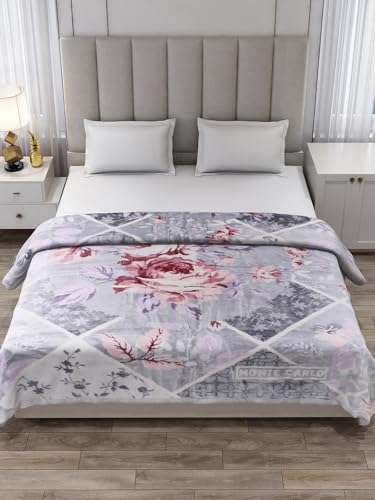 Image of Monte Carlo Double Bed Heavy Winter Blanket Moon Valley Plus 2 Ply Box Pack 870 GSM | 4.5 KG, (240x220 CM), Cool Grey